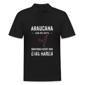 Araucana Hühner I Hühnerrasse Huhn Motiv für - Männer Poloshirt - Schwarz - Vorne - Kai (181cm)