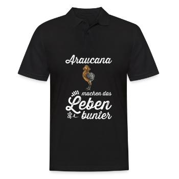 Araucana Hühner I Hühnerrasse Huhn Motiv für - Männer Poloshirt - Schwarz - Vorne - Kai (181cm)