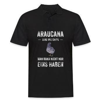 Araucana Hühner I Hühnerrasse Huhn Motiv für - Männer Poloshirt - Schwarz - Vorne - Kai (181cm)