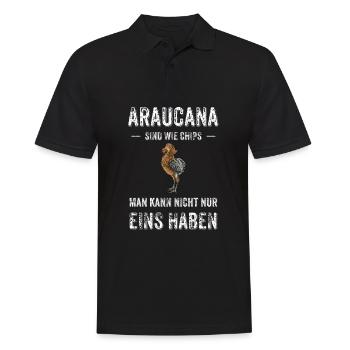 Araucana Hühner I Hühnerrasse Huhn Motiv für - Männer Poloshirt - Schwarz - Vorne - Kai (181cm)