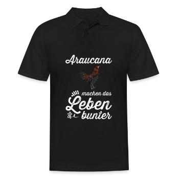Araucana Hühner I Hühnerrasse Huhn Motiv für - Männer Poloshirt - Schwarz - Vorne - Kai (181cm)