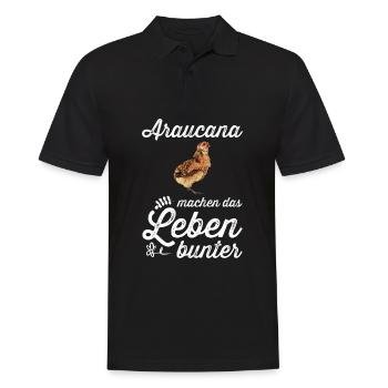 Araucana Hühner I Hühnerrasse Huhn Motiv für - Männer Poloshirt - Schwarz - Vorne - Kai (181cm)