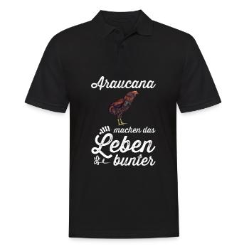 Araucana Hühner I Hühnerrasse Huhn Motiv für - Männer Poloshirt - Schwarz - Vorne - Kai (181cm)
