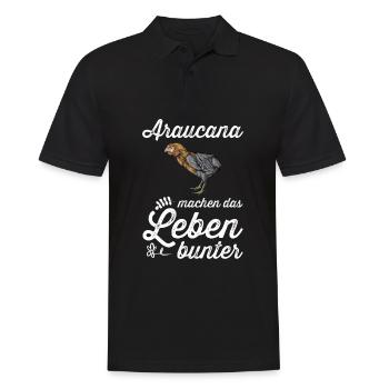 Araucana Hühner I Hühnerrasse Huhn Motiv für - Männer Poloshirt - Schwarz - Vorne - Kai (181cm)
