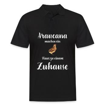 Araucana Hühner I Hühnerrasse Huhn Motiv für - Männer Poloshirt - Schwarz - Vorne - Kai (181cm)
