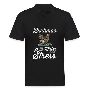 Brahma Hühner I Chicken Geflügel Motiv für - Männer Poloshirt - Schwarz - Vorne - Kai (181cm)