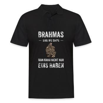 Brahma Hühner I Chicken Geflügel Motiv für - Männer Poloshirt - Schwarz - Vorne - Kai (181cm)