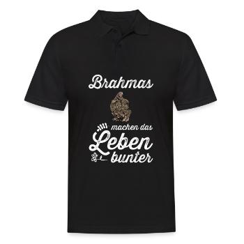 Brahma Hühner I Chicken Geflügel Motiv für - Männer Poloshirt - Schwarz - Vorne - Kai (181cm)