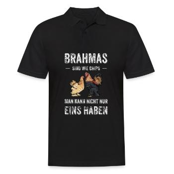 Brahma Hühner I Chicken Geflügel Motiv für - Männer Poloshirt - Schwarz - Vorne - Kai (181cm)