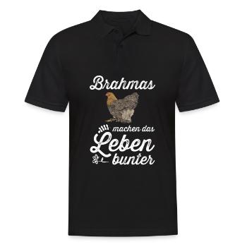 Brahma Hühner I Chicken Geflügel Motiv für - Männer Poloshirt - Schwarz - Vorne - Kai (181cm)
