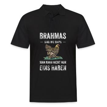 Brahma Hühner I Chicken Geflügel Motiv für - Männer Poloshirt - Schwarz - Vorne - Kai (181cm)