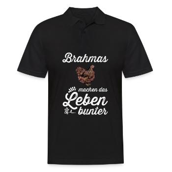Brahma Hühner I Chicken Geflügel Motiv für - Männer Poloshirt - Schwarz - Vorne - Kai (181cm)