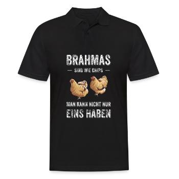 Brahma Hühner I Chicken Geflügel Motiv für - Männer Poloshirt - Schwarz - Vorne - Kai (181cm)