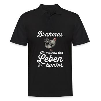 Brahma Hühner I Chicken Geflügel Motiv für - Männer Poloshirt - Schwarz - Vorne - Kai (181cm)