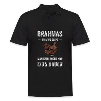 Brahma Hühner I Chicken Geflügel Motiv für - Männer Poloshirt - Schwarz - Vorne - Kai (181cm)