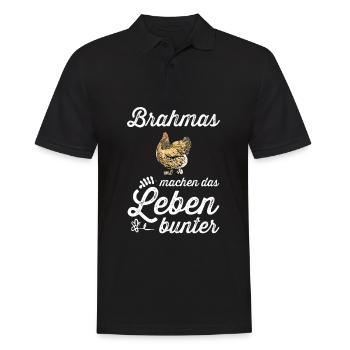 Brahma Hühner I Chicken Geflügel Motiv für - Männer Poloshirt - Schwarz - Vorne - Kai (181cm)