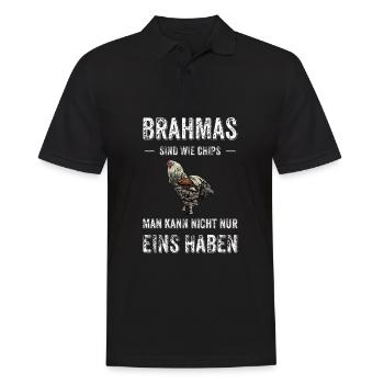 Brahma Hühner I Chicken Geflügel Motiv für - Männer Poloshirt - Schwarz - Vorne - Kai (181cm)