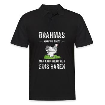 Brahma Hühner I Chicken Geflügel Motiv für - Männer Poloshirt - Schwarz - Vorne - Kai (181cm)