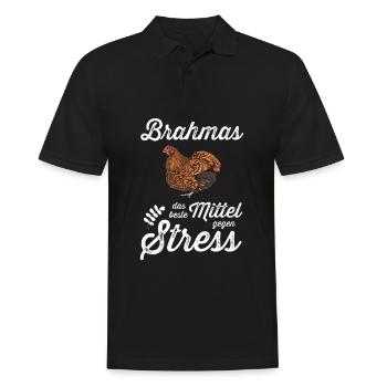 Brahma Hühner I Chicken Geflügel Motiv für - Männer Poloshirt - Schwarz - Vorne - Kai (181cm)