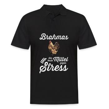Brahma Hühner I Chicken Geflügel Motiv für - Männer Poloshirt - Schwarz - Vorne - Kai (181cm)