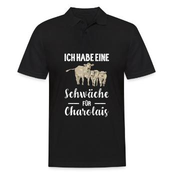 Charolais Rind I Frankreich Rinderzucht für - Männer Poloshirt - Schwarz - Vorne - Kai (181cm)