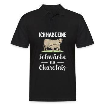 Charolais Rind I Frankreich Rinderzucht für - Männer Poloshirt - Schwarz - Vorne - Kai (181cm)