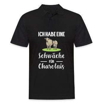 Charolais Rind I Frankreich Rinderzucht für - Männer Poloshirt - Schwarz - Vorne - Kai (181cm)