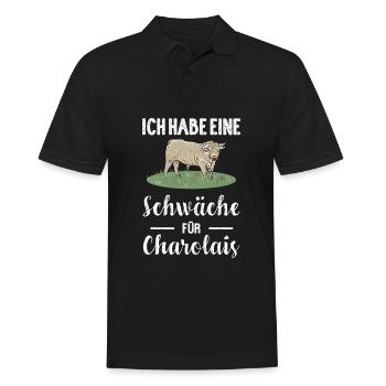 Charolais Rind I Frankreich Rinderzucht für - Männer Poloshirt - Schwarz - Vorne - Kai (181cm)