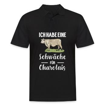 Charolais Rind I Frankreich Rinderzucht für - Männer Poloshirt - Schwarz - Vorne - Kai (181cm)