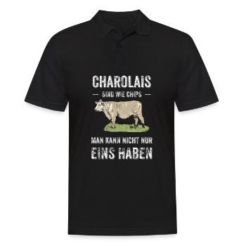 Charolais Rind I Frankreich Rinderzucht für - Männer Poloshirt - Schwarz - Vorne - Kai (181cm)