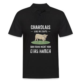 Charolais Rind I Frankreich Rinderzucht für - Männer Poloshirt - Schwarz - Vorne - Kai (181cm)