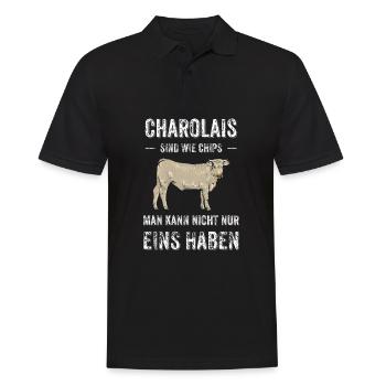 Charolais Rind I Frankreich Rinderzucht für - Männer Poloshirt - Schwarz - Vorne - Kai (181cm)