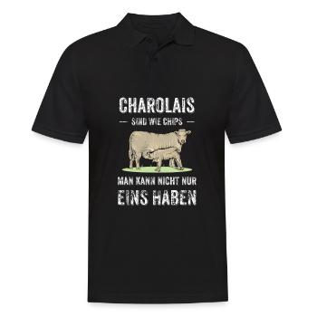 Charolais Rind I Frankreich Rinderzucht für - Männer Poloshirt - Schwarz - Vorne - Kai (181cm)