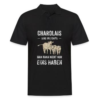 Charolais Rind I Frankreich Rinderzucht für - Männer Poloshirt - Schwarz - Vorne - Kai (181cm)