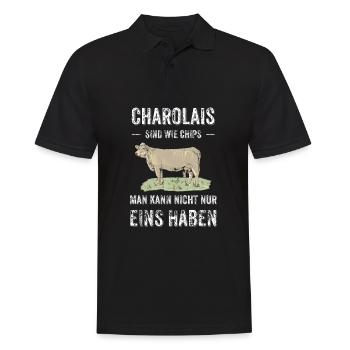 Charolais Rind I Frankreich Rinderzucht für - Männer Poloshirt - Schwarz - Vorne - Kai (181cm)