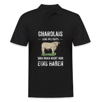 Charolais Rind I Frankreich Rinderzucht für - Männer Poloshirt - Schwarz - Vorne - Kai (181cm)