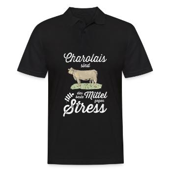 Charolais Rind I Frankreich Rinderzucht für - Männer Poloshirt - Schwarz - Vorne - Kai (181cm)