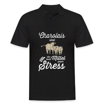 Charolais Rind I Frankreich Rinderzucht für - Männer Poloshirt - Schwarz - Vorne - Kai (181cm)