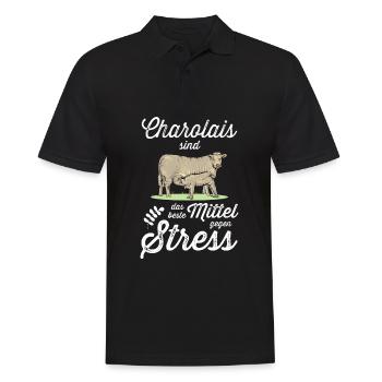 Charolais Rind I Frankreich Rinderzucht für - Männer Poloshirt - Schwarz - Vorne - Kai (181cm)