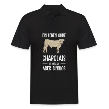 Charolais Rind I Frankreich Rinderzucht für - Männer Poloshirt - Schwarz - Vorne - Kai (181cm)