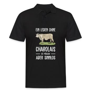 Charolais Rind I Frankreich Rinderzucht für - Männer Poloshirt - Schwarz - Vorne - Kai (181cm)