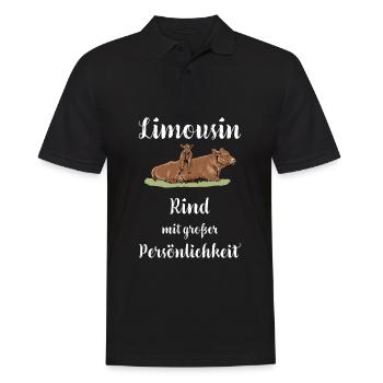 Limousin Rind I Frankreich Rinderzucht für - Männer Poloshirt - Schwarz - Vorne - Kai (181cm)