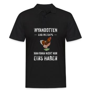 Wyandotten Huhn I Henne Ei Hahn Motiv für - Männer Poloshirt - Schwarz - Vorne - Kai (181cm)
