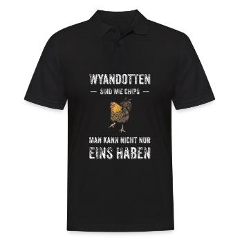 Wyandotten Huhn I Henne Ei Hahn Motiv für - Männer Poloshirt - Schwarz - Vorne - Kai (181cm)