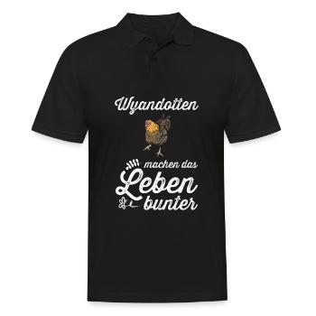 Wyandotten Huhn I Henne Ei Hahn Motiv für - Männer Poloshirt - Schwarz - Vorne - Kai (181cm)