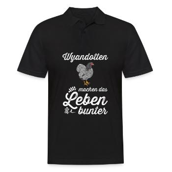 Wyandotten Huhn I Henne Ei Hahn Motiv für - Männer Poloshirt - Schwarz - Vorne - Kai (181cm)
