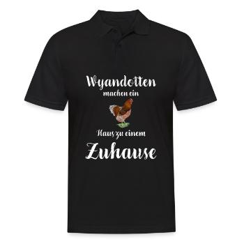 Wyandotten Huhn I Henne Ei Hahn Motiv für - Männer Poloshirt - Schwarz - Vorne - Kai (181cm)