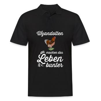 Wyandotten Huhn I Henne Ei Hahn Motiv für - Männer Poloshirt - Schwarz - Vorne - Kai (181cm)