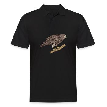 Buzzard I Bird of Prey Buzzard Motif for - Men's Polo Shirt - black - Front - Kai (181cm)