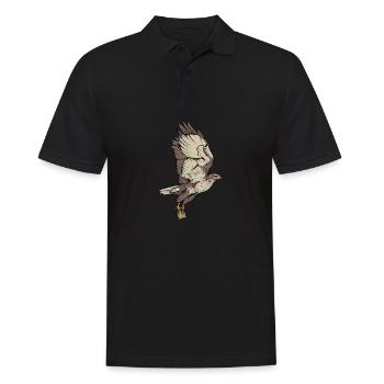 Buzzard I Bird of Prey Buzzard Motif for - Men's Polo Shirt - black - Front - Kai (181cm)